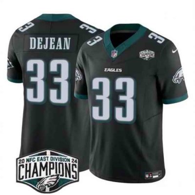 Men Philadelphia Eagles 33 Cooper DeJean Black 2024 New NFC East Champions F U S E  Vapor Untouchable Limited Stitched Football Jersey