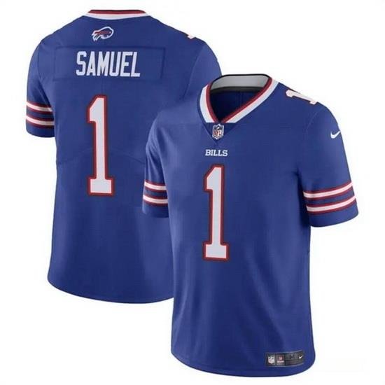 Men Buffalo Bills 1 Curtis Samuel Blue Vapor Untouchable Limited Stitched Football Jersey