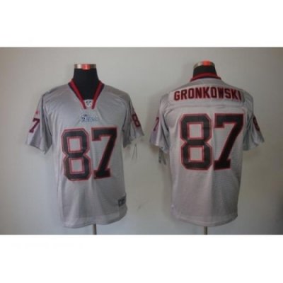 Nike New England Patriots 87 Rob Gronkowski Grey Elite Lights Out NFL Jersey