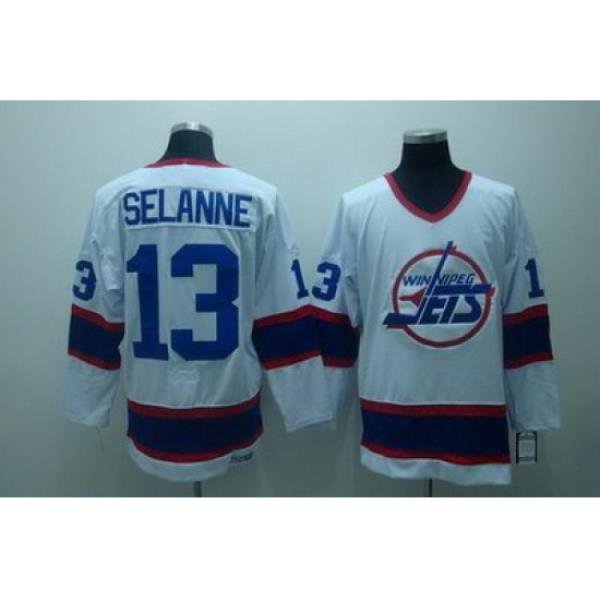 nhl jets #13 selanne white Jerseys