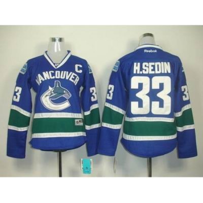 Women Vancouver Canucks #33 H.SEDIN blue jerseys