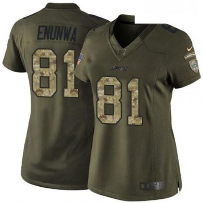 Womens Nike New York Jets 81 Quincy Enunwa Elite Green Salute to Service NFL Jersey