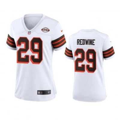 Women Cleveland Browns 29 Sheldrick Redwine Nike 1946 Collection Alternate Game Limited NFL Jersey   White