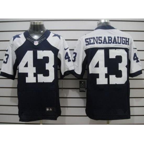 Nike Dallas Cowboys 43 Gerald Sensabaugh Blue Elite Thankgivings NFL Jersey