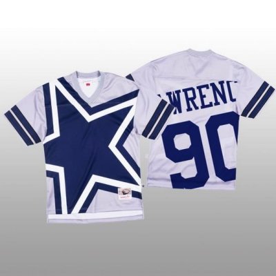 NFL Dallas Cowboys 90 Demarcus Lawrence White Men Mitchell  26 Nell Big Face Fashion Limited NFL Jersey