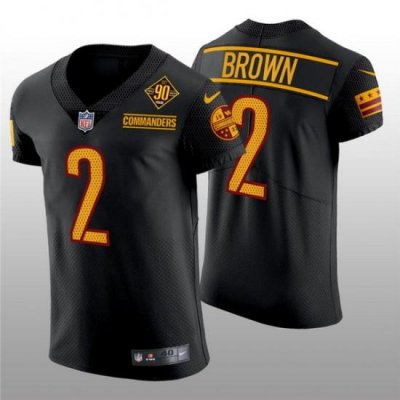 Men Washington Commanders 2 Dyami Brown 90th Anniversary Black Elite Stitched Jersey