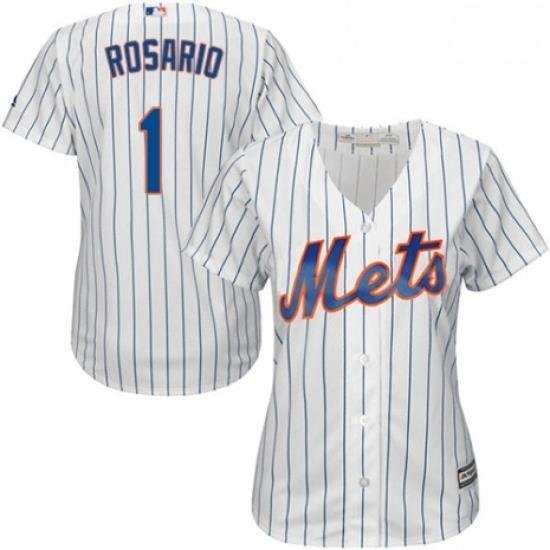 Womens Majestic New York Mets 1 Amed Rosario Authentic White Home Cool Base MLB Jersey