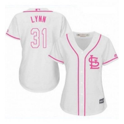 Womens Majestic St Louis Cardinals 31 Lance Lynn Authentic White Fashion Cool Base MLB Jersey