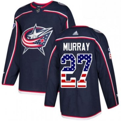 Mens Adidas Columbus Blue Jackets 27 Ryan Murray Authentic Navy Blue USA Flag Fashion NHL Jersey