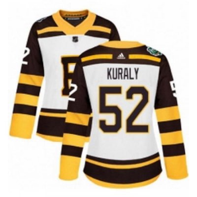 Womens Adidas Boston Bruins 52 Sean Kuraly Authentic White 2019 Winter Classic NHL Jersey