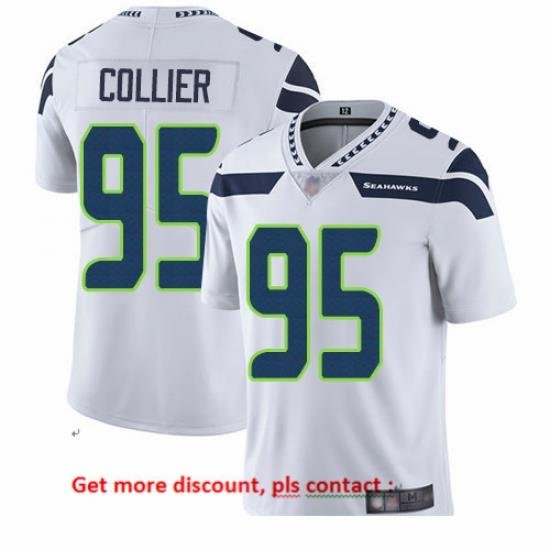 Seahawks 95 L J  Collier White Men Stitched Football Vapor Untouchable Limited Jersey