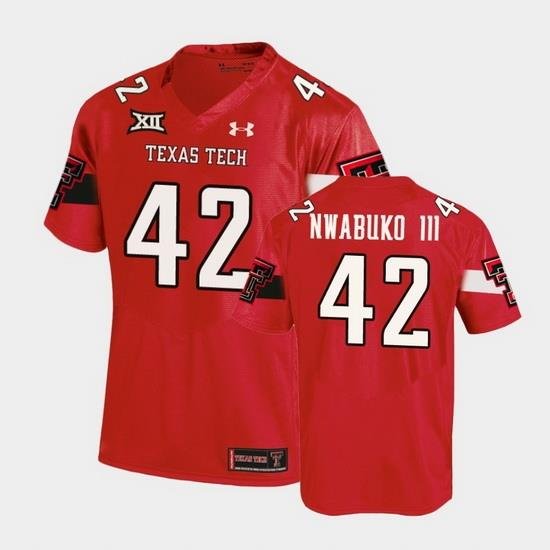 Men Texas Tech Red Raiders Chux Nwabuko Iii Replica Red Football Team Jersey