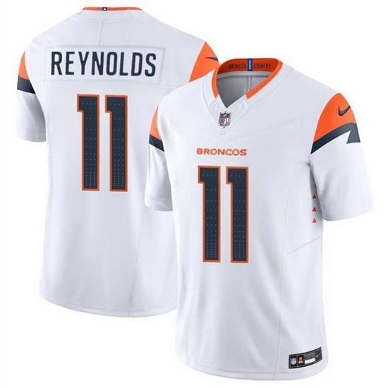 Men Denver Broncos 11 Josh Reynolds White 2024 F U S E  Vapor Limited Stitched Football Jersey