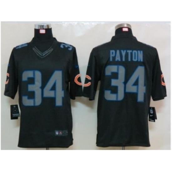 Nike Chicago Bears 34 Walter Payton black Limited Impact fashion NFL Jersey