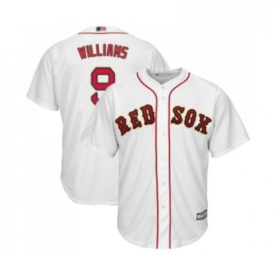 Youth Boston Red Sox 9 Ted Williams Authentic White 2019 Gold Program Cool Base Baseball Jersey