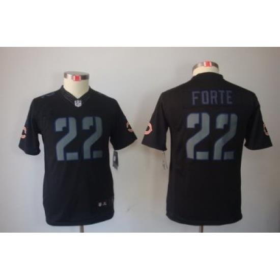 Nike Youth Chicago Bears #22 Matt Forte Black Jerseys(Impact Limited)