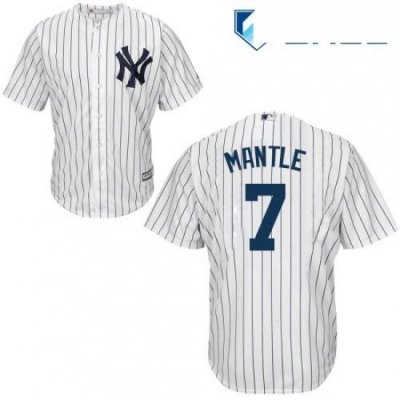 Youth Majestic New York Yankees 7 Mickey Mantle Replica White Home MLB Jersey