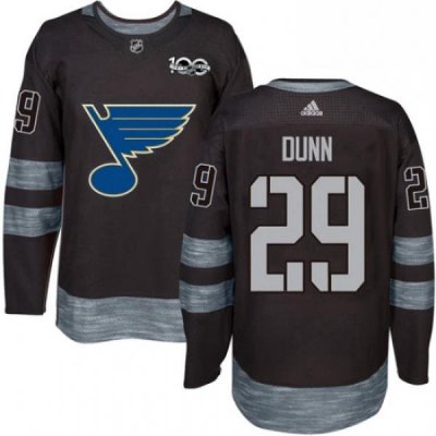 Mens Adidas St Louis Blues 29 Vince Dunn Authentic Black 1917 2017 100th Anniversary NHL Jersey