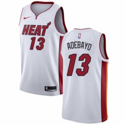 Youth Nike Miami Heat 13 Edrice Adebayo Authentic NBA Jersey Association Edition