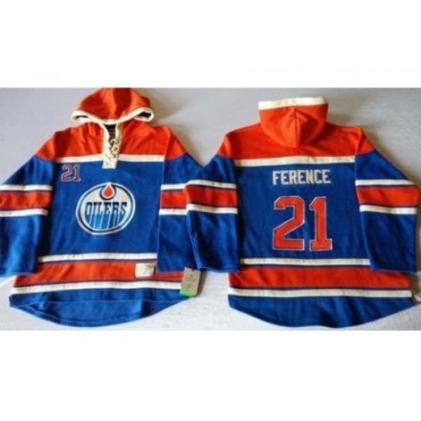 Edmonton Oilers #21 Andrew Ference Light Blue Sawyer Hooded Sweatshirt Stitched NHL Jersey