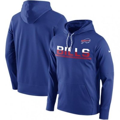 NFL Mens Buffalo Bills Nike Royal Sideline Circuit Pullover Performance Hoodie