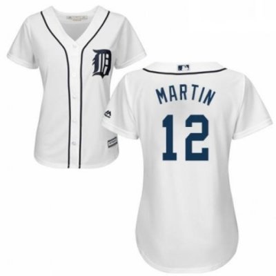 Womens Majestic Detroit Tigers 12 Leonys Martin Authentic White Home Cool Base MLB Jersey