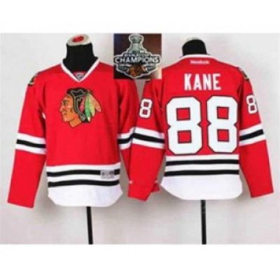 youth nhl jerseys chicago blackhawks #88 kane red[2015 Stanley cup champions]