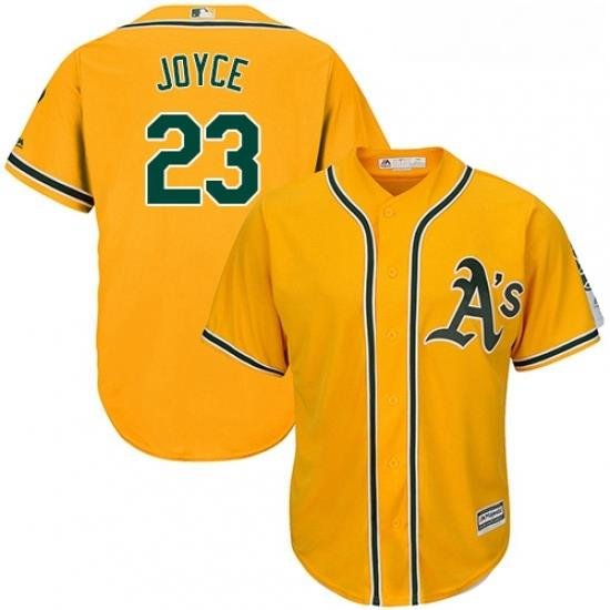 Youth Majestic Oakland Athletics 23 Matt Joyce Replica Gold Alternate 2 Cool Base MLB Jersey