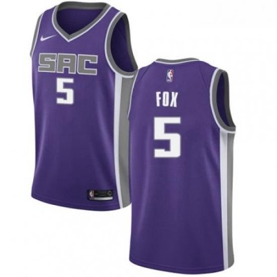 Womens Nike Sacramento Kings 5 DeAaron Fox Authentic Purple Road NBA Jersey Icon Edition