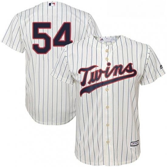 Youth Majestic Minnesota Twins 54 Ervin Santana Authentic Cream Alternate Cool Base MLB Jersey