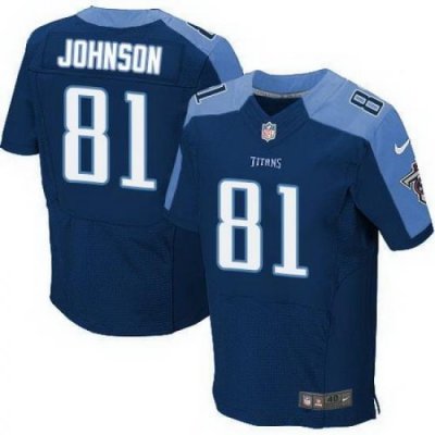 Nike Titans #81 Andre Johnson Navy Blue Alternate Mens Stitched NFL Elite Jersey