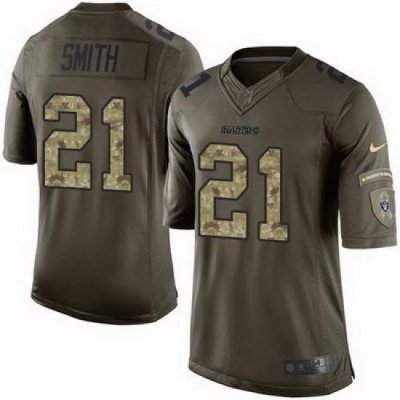 Nike Raiders #21 Sean Smith Green Mens Stitched NFL Limited Salute to Service Jersey