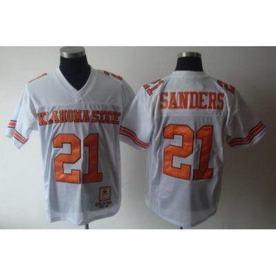 NCAA Oklahoma State Cowboys 21 Barry Sanders White NCAA Jerseys