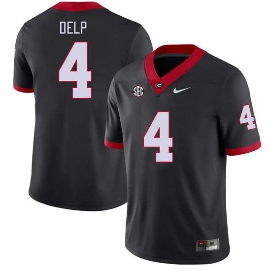 Men #4 Oscar Delp Georgia Bulldogs College Football Jerseys Stitched-Black