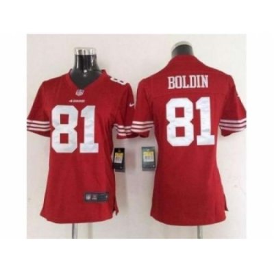 Nike Women San francisco 49ers #81 boldin red jerseys