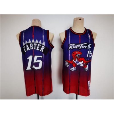 Men Toronto Raptors 15 Vince Carter Purple Red Throwback Stitched Jersey