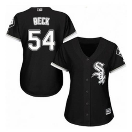 Womens Majestic Chicago White Sox 54 Chris Beck Authentic Black Alternate Home Cool Base MLB Jersey