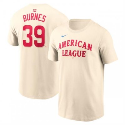 Men American League 39 Corbin Burnes Cream 2024 All Star Name  26 Number T Shirt