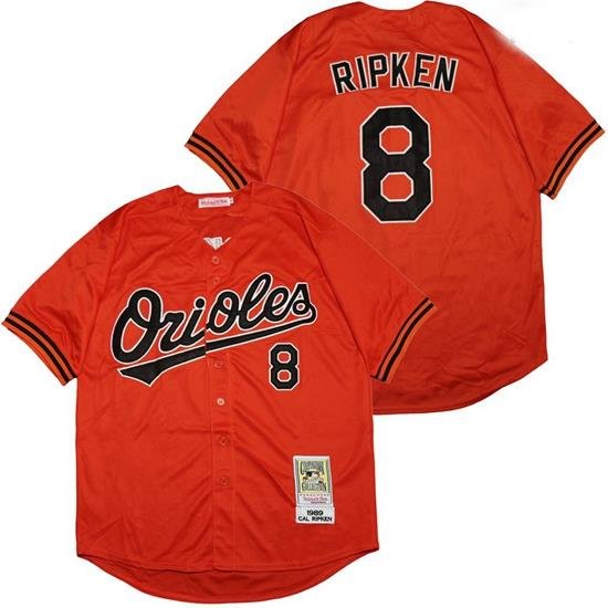 Baltimore Orioles 8 Cal Ripken Jr Orange 1989 CooperstoWn Collection Jersey