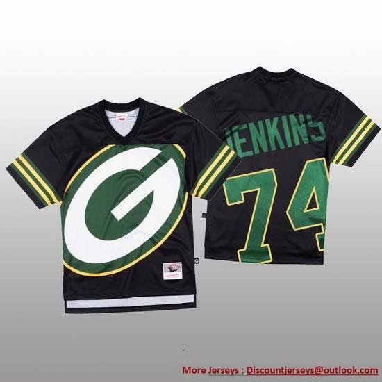 NFL Green Bay Packers 74 Elgton Jenkins Black Men Mitchell  26 Nell Big Face Fashion Limited NFL Jersey