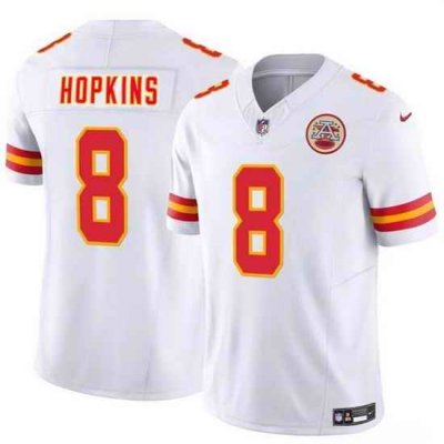 Men  Kansas City Chiefs 8 DeAndre Hopkins White 2024 F U S E Vapor Untouchable Limited Stitched Football Jersey