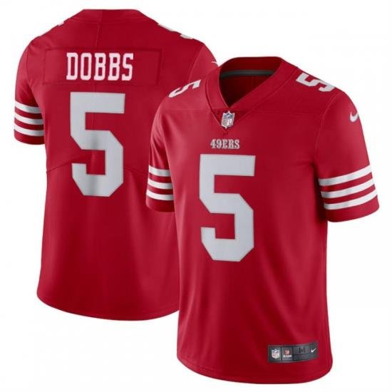 Youth San Francisco 49ers 5 Josh Dobbs Red Vapor Untouchable Limited Stitched Football Jersey