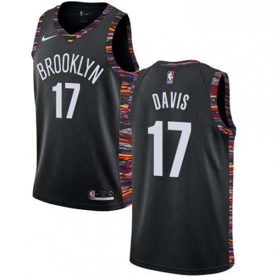 Youth Nike Brooklyn Nets 17 Ed Davis Swingman Black NBA Jersey 2018 19 City Edition