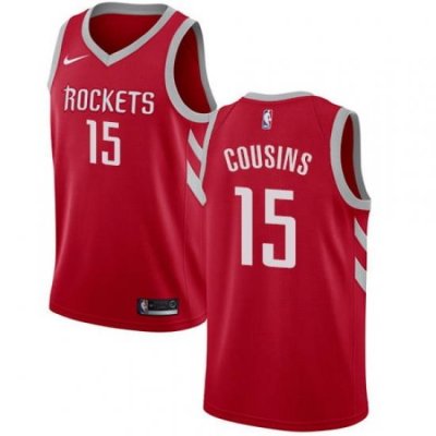 Men Nike Houston Rockets 15 DeMarcus Cousins Red NBA Swingman Icon Edition Jersey