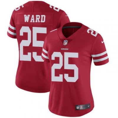 Nike 49ers #25 Jimmie Ward Red Team Color Womens Stitched NFL Vapor Untouchable Limited Jersey