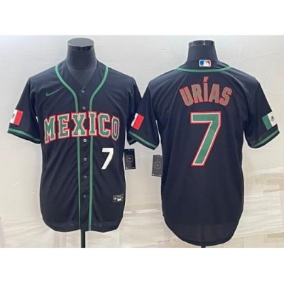 Men's Mexico Baseball #7 Julio Urias 2023 Black World Baseball Classic Stitched Jerseys 2