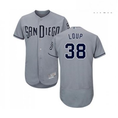 Mens San Diego Padres 38 Aaron Loup Authentic Grey Road Cool Base Baseball Jersey