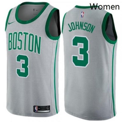 Womens Nike Boston Celtics 3 Dennis Johnson Swingman Gray NBA Jersey City Edition