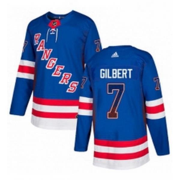 Mens Adidas New York Rangers 7 Rod Gilbert Authentic Royal Blue Drift Fashion NHL Jersey