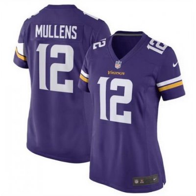 Women Minnesota Vikings 12 Nick Mullens Purple Stitched Jersey